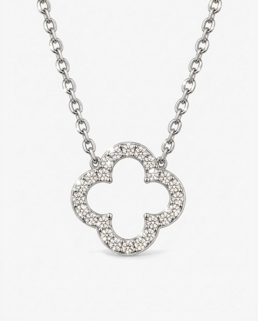 Pavé Clover Pendant Necklace
