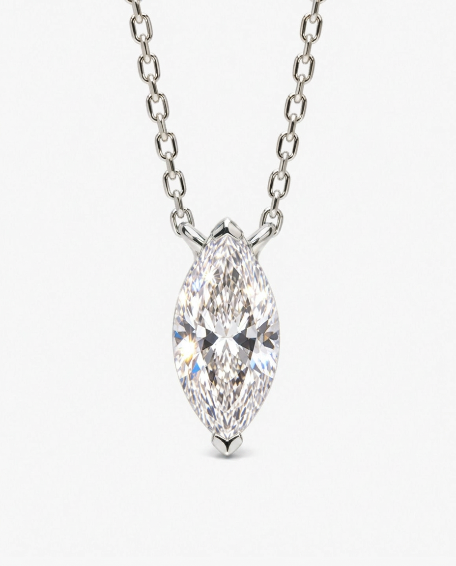 Marquise Solitaire Pendant Necklace