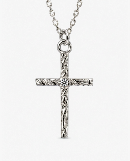 Textured Cross Necklace