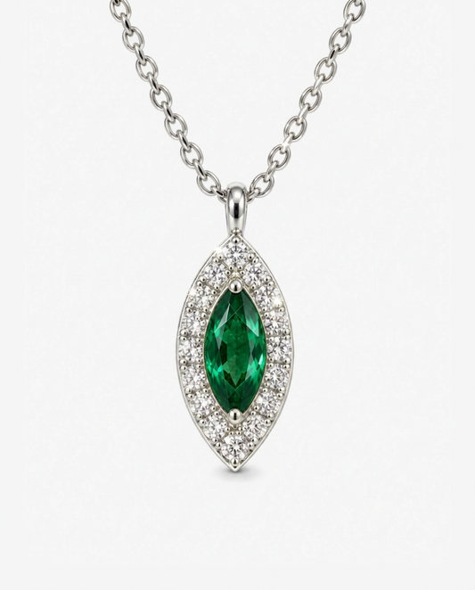 Green Crystal Marquise Necklace