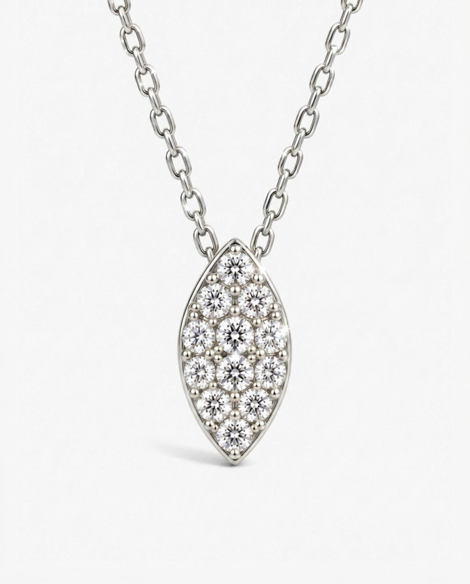 Pavé Oval Pendant Necklace