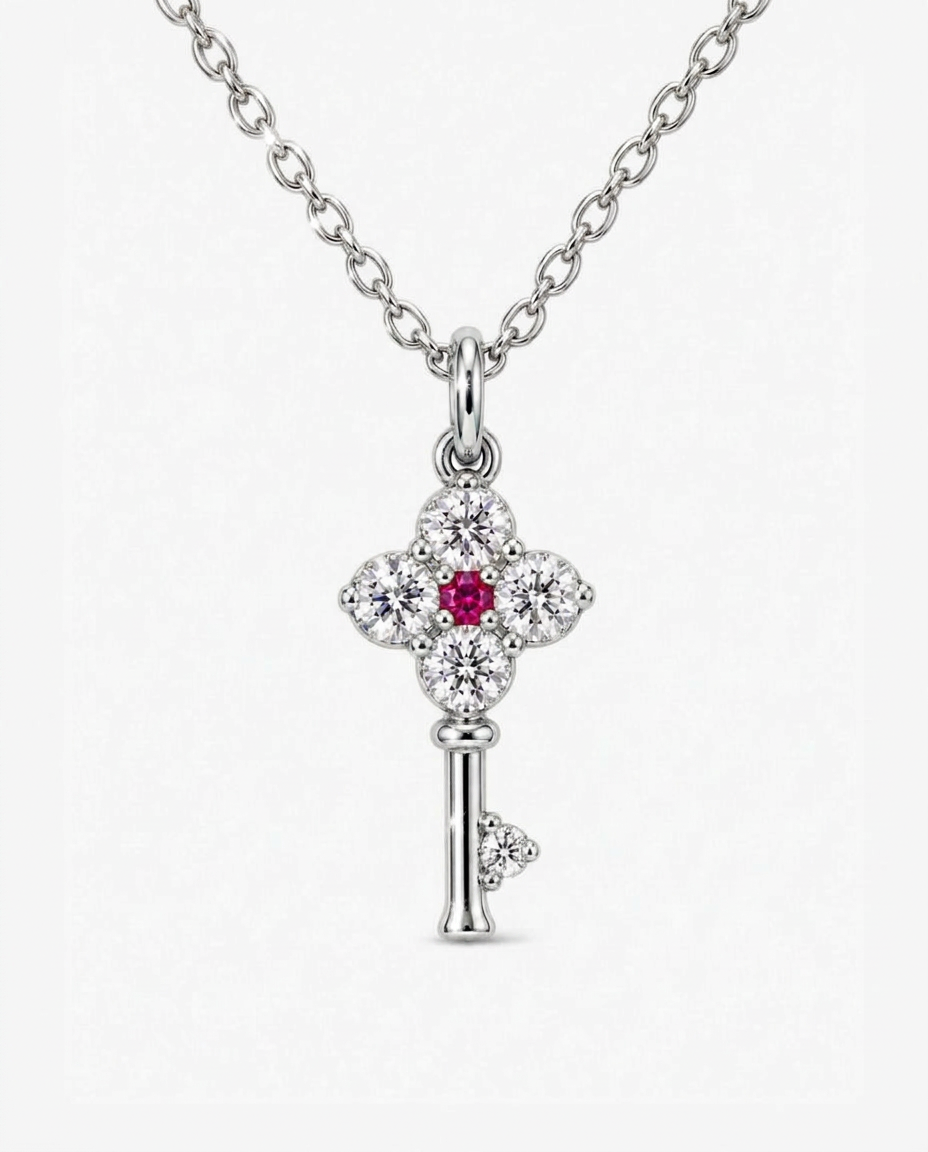 Clover Key Pendant Necklace