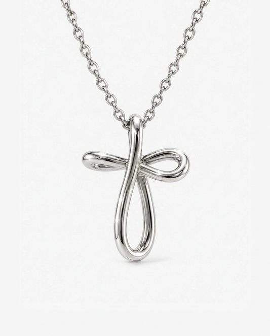 Ribbon Cross Pendant Necklace
