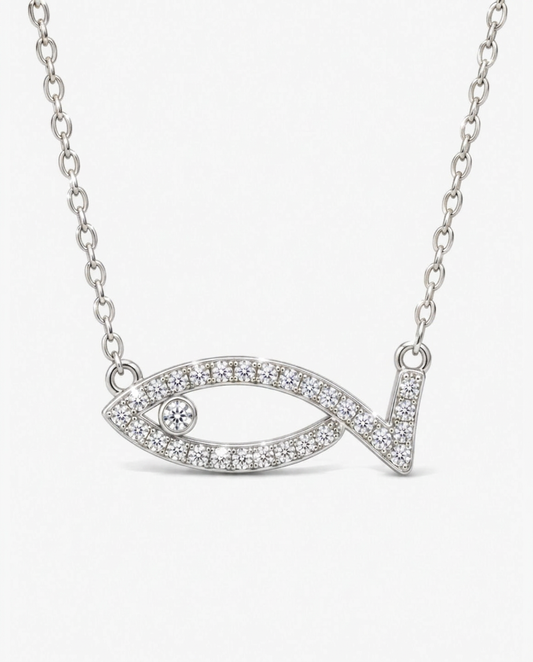 Pavé Fish Pendant Necklace