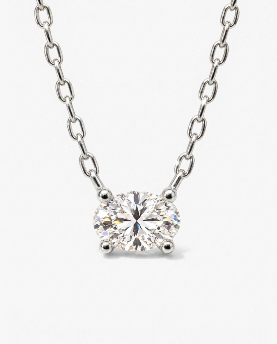 Oval-Cut Solitaire Necklace