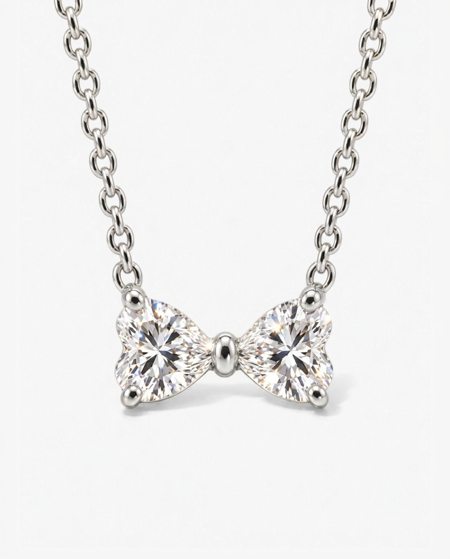 Heart Bowtie Necklace