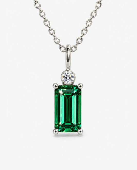 Green Crystal Baguette Necklace