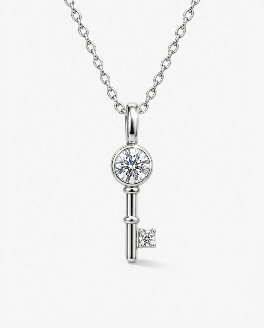 Sparkle Key Pendant Necklace