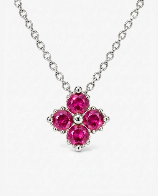 Pomegranate Clover Necklace