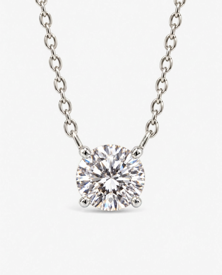 Classic Solitaire Pendant Necklace