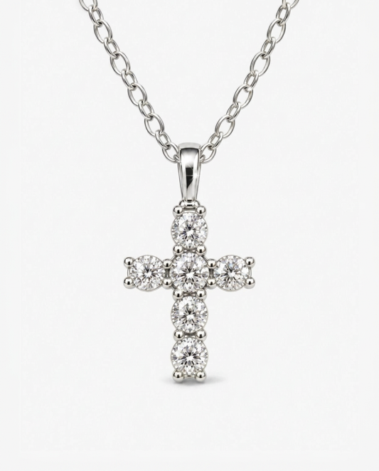 Cluster Cross Necklace