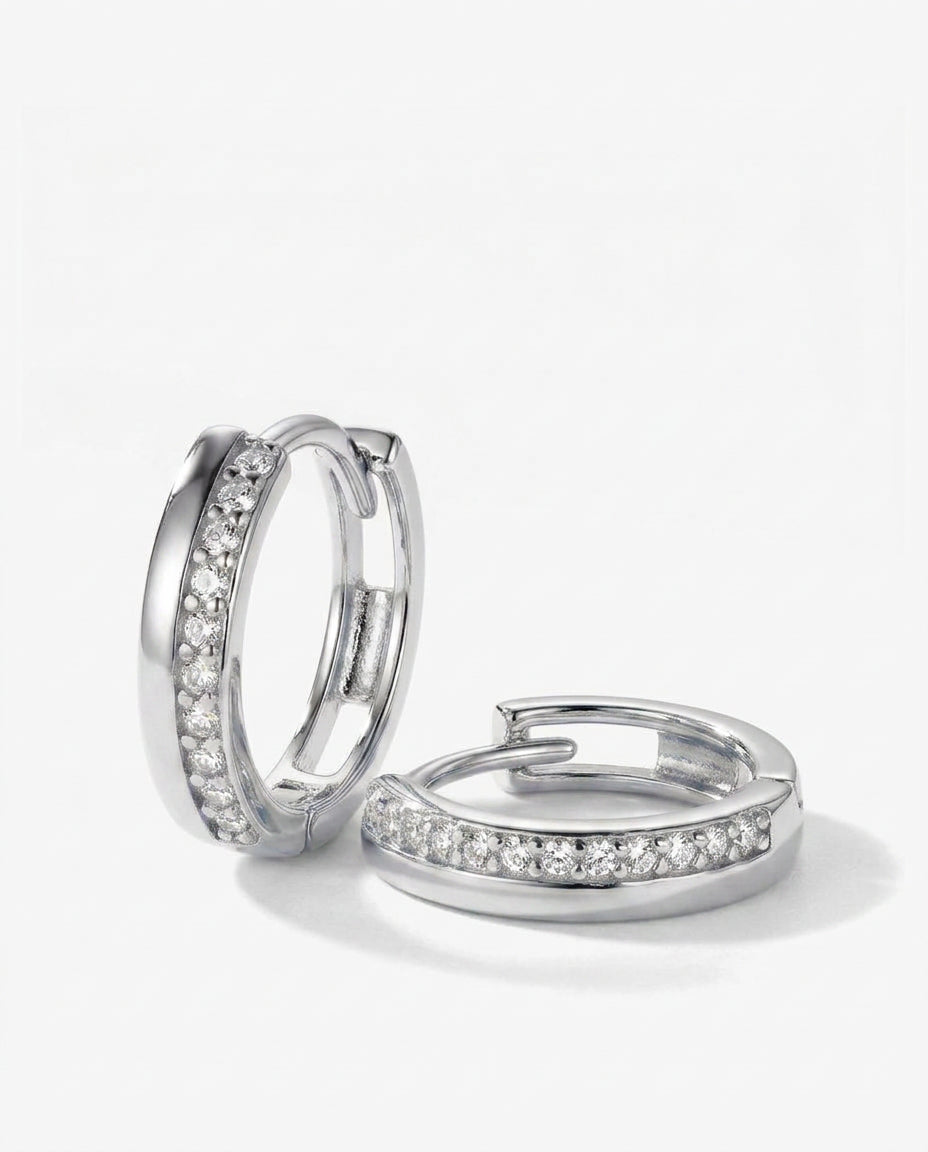 Pavé Huggie Hoops