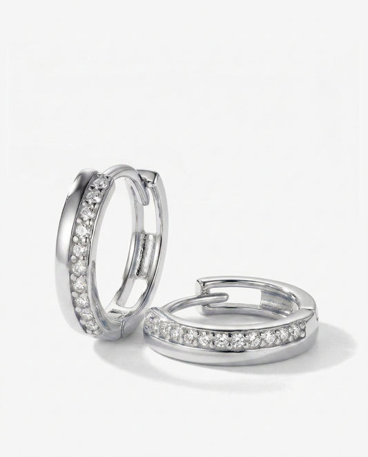 Pavé Huggie Hoops