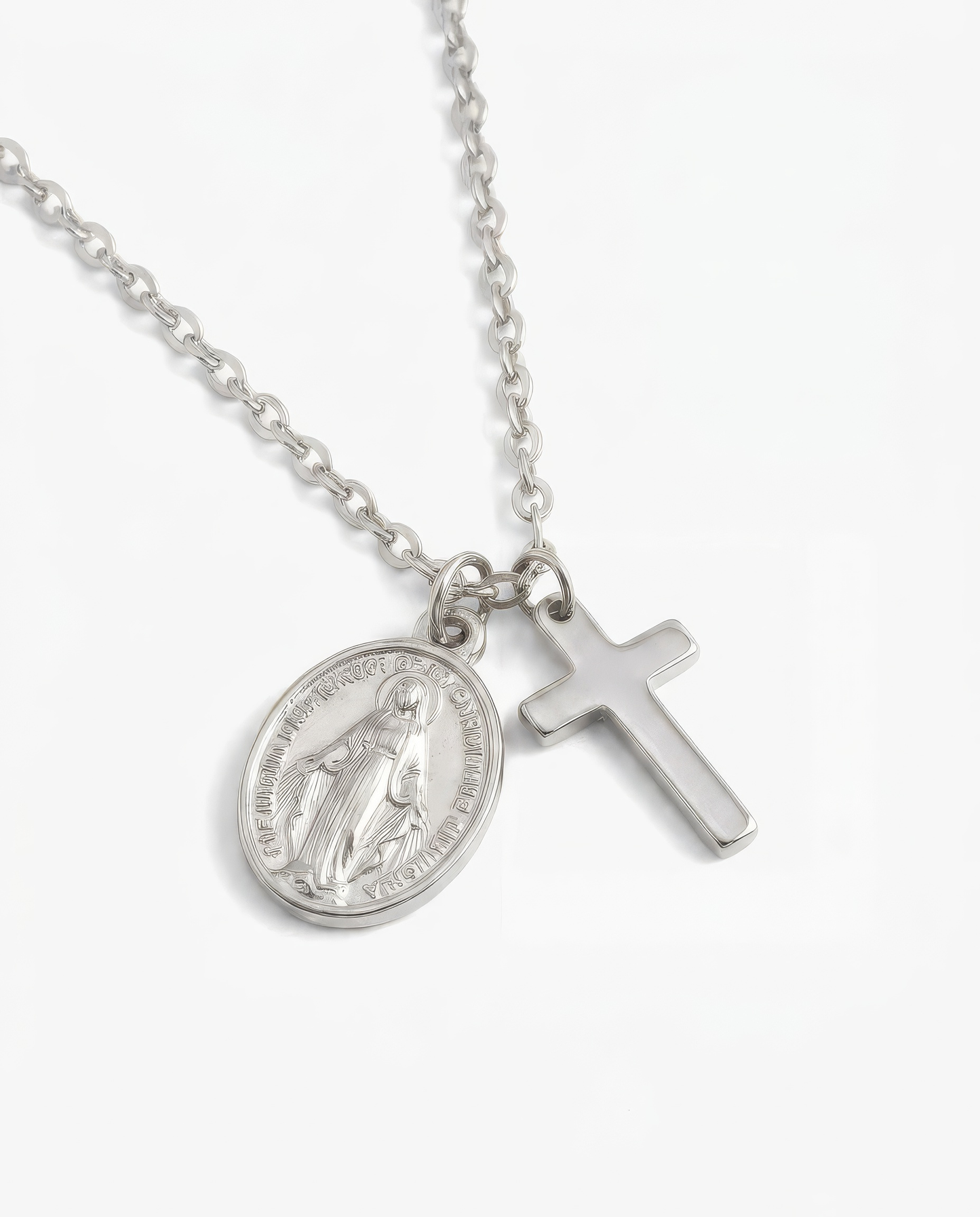 Mary & Cross Necklace
