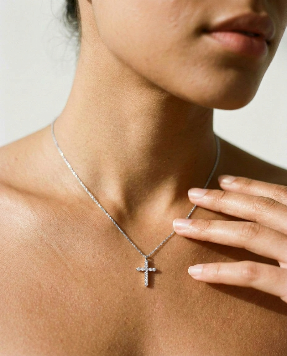 Everyday Pavé Cross Necklace