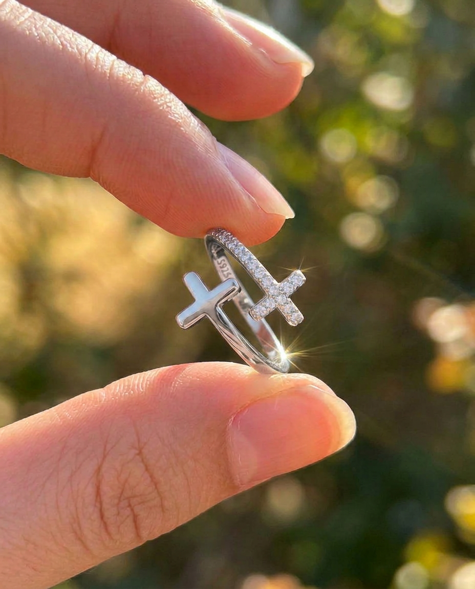 Cross Pavé Ring