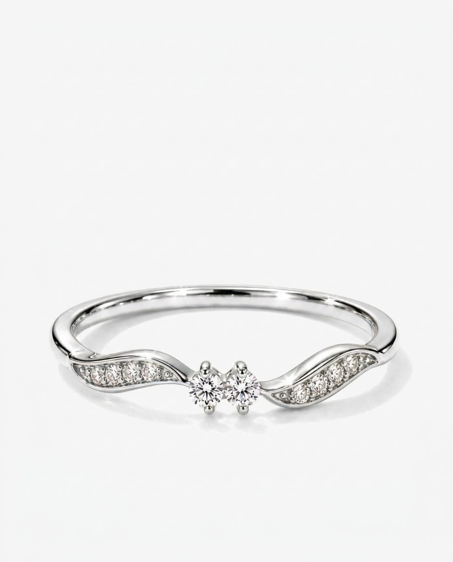 Twin Pavé Ring