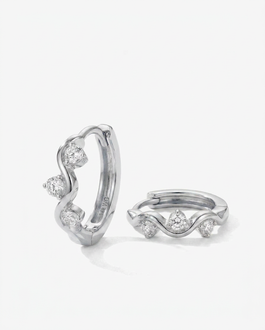 Twisted Zircon Hoop Earrings