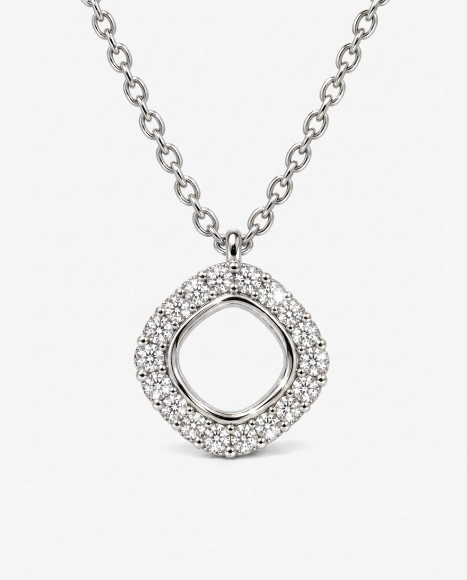 Open Pavé Rhombus Necklace