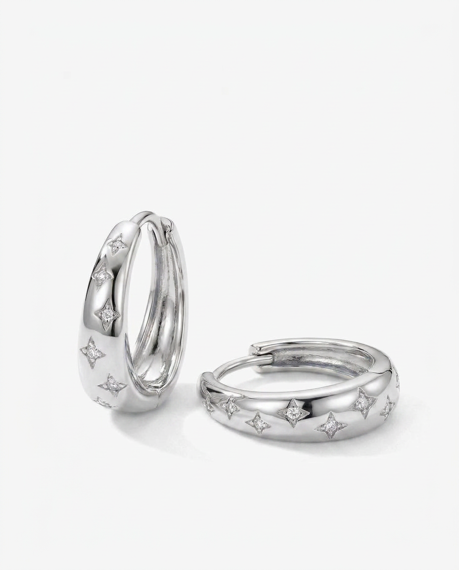 Star Hoop Earrings