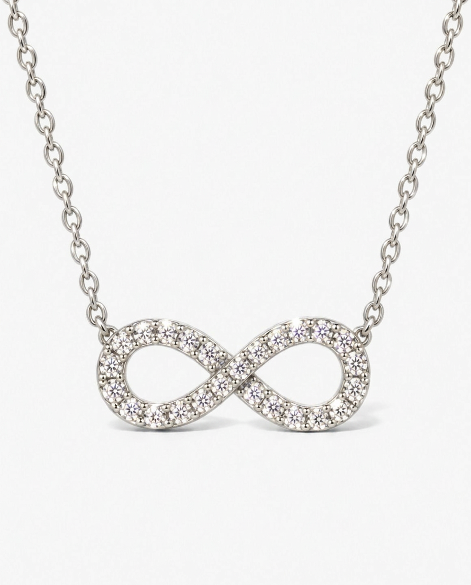 Pavé Infinity Pendant Necklace