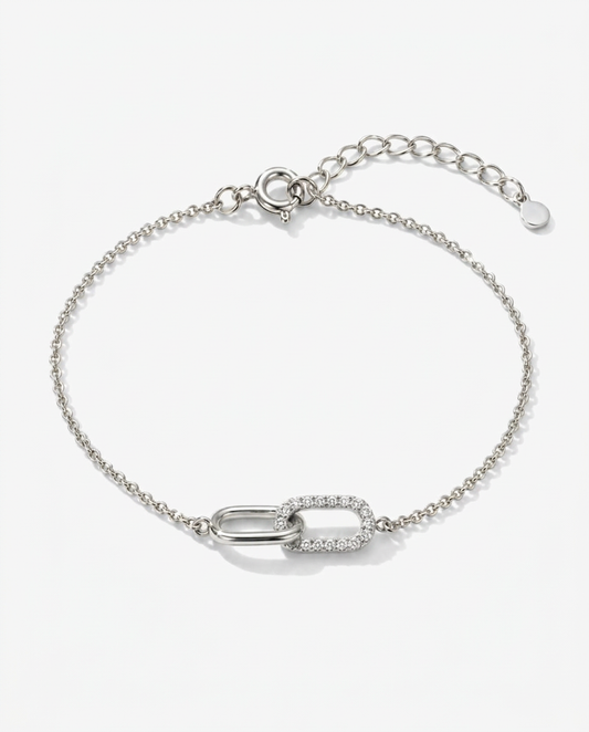 Interlocking Pavé Link Bracelet
