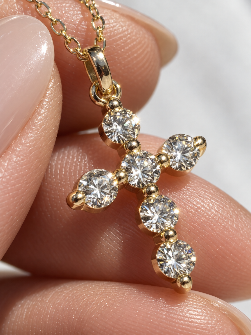 Dewdrop Cross Necklace