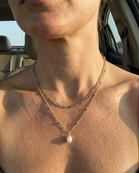 Pearl & Figaro Necklace Set
