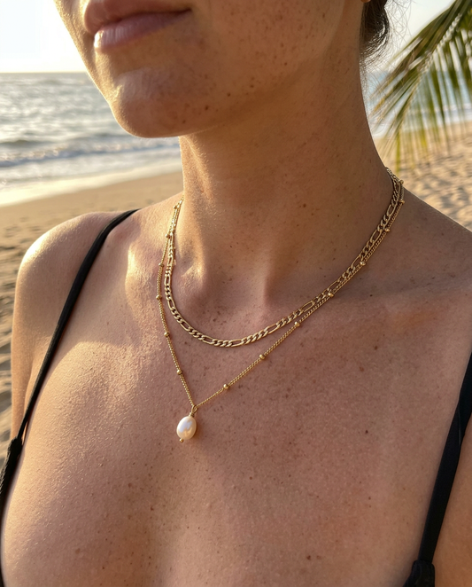 Pearl & Figaro Necklace Set