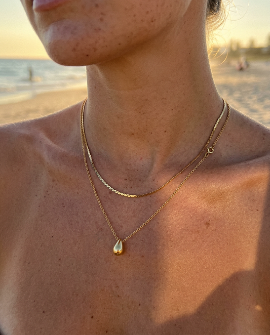 Everyday Pear & S-Chain Necklace Set
