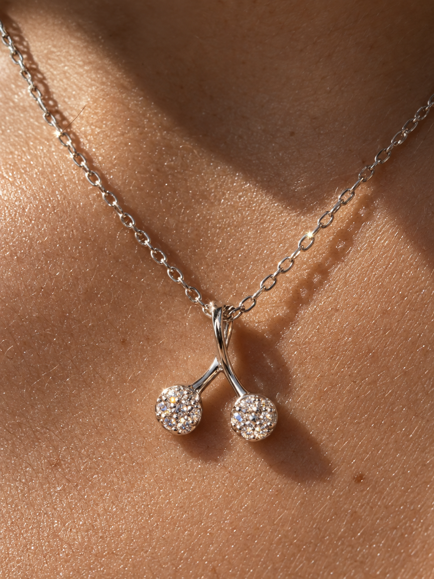 Cherry Rhinestone Necklace