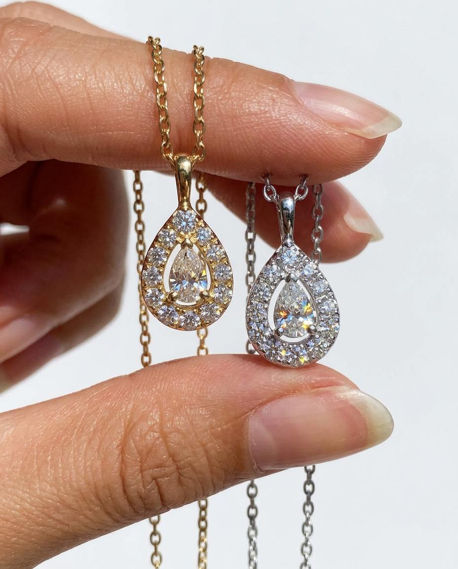 Pavé Waterdrop Pendant Necklace