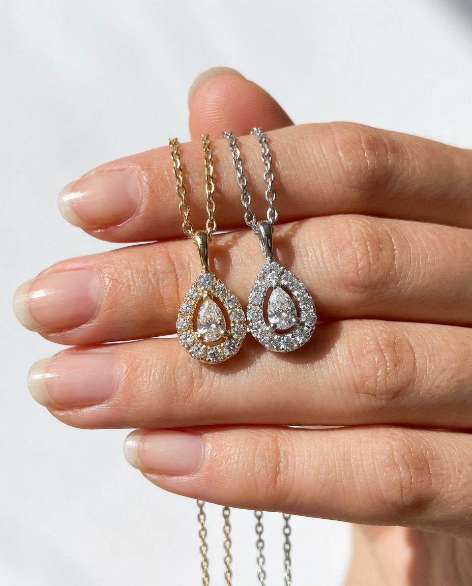Pavé Waterdrop Pendant Necklace