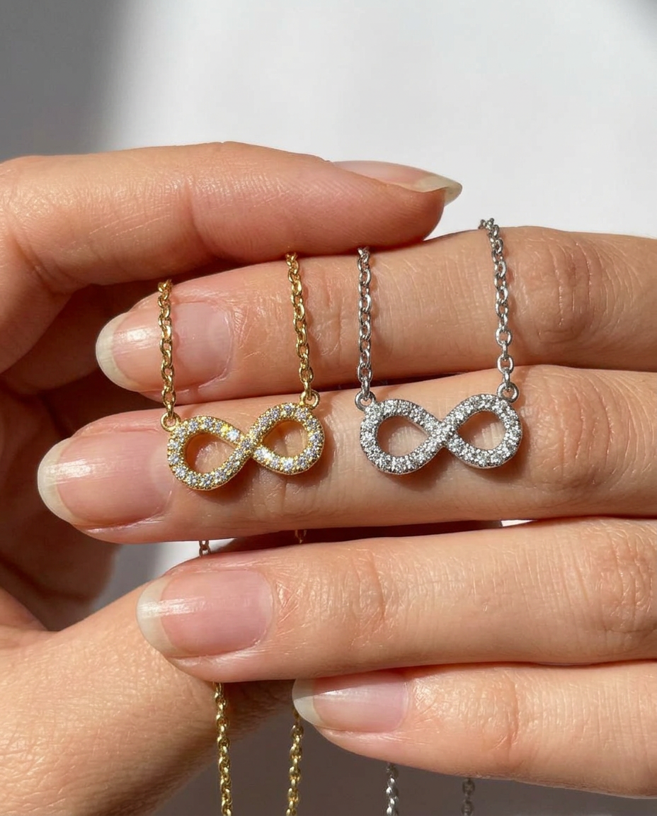 Pavé Infinity Pendant Necklace