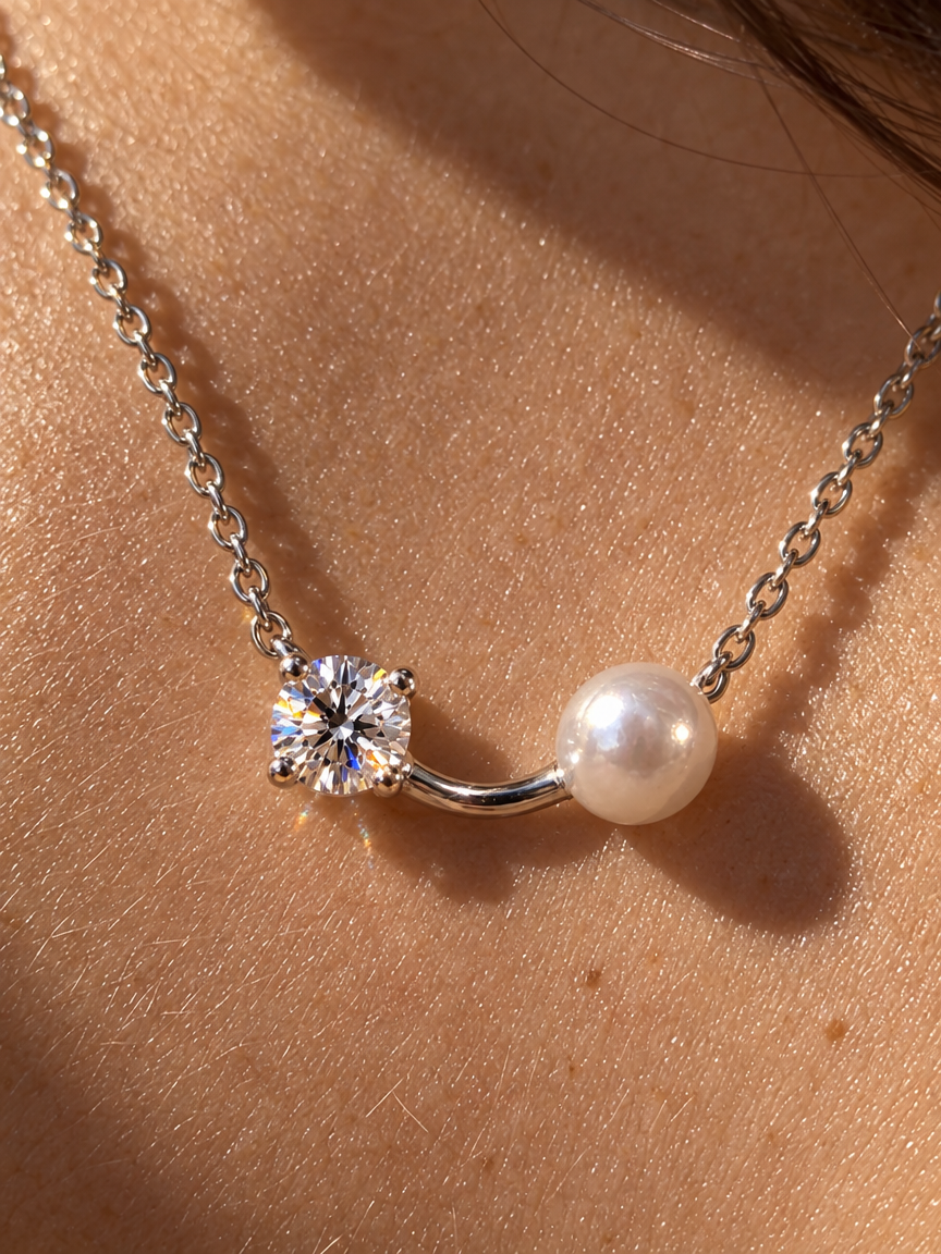 Pearl & Zirconia Accent Necklace