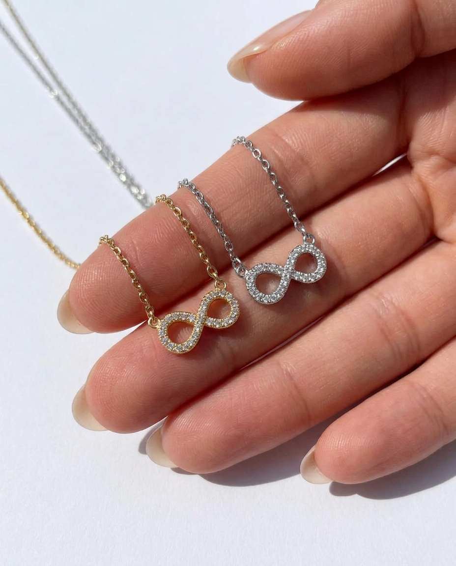 Pavé Infinity Pendant Necklace