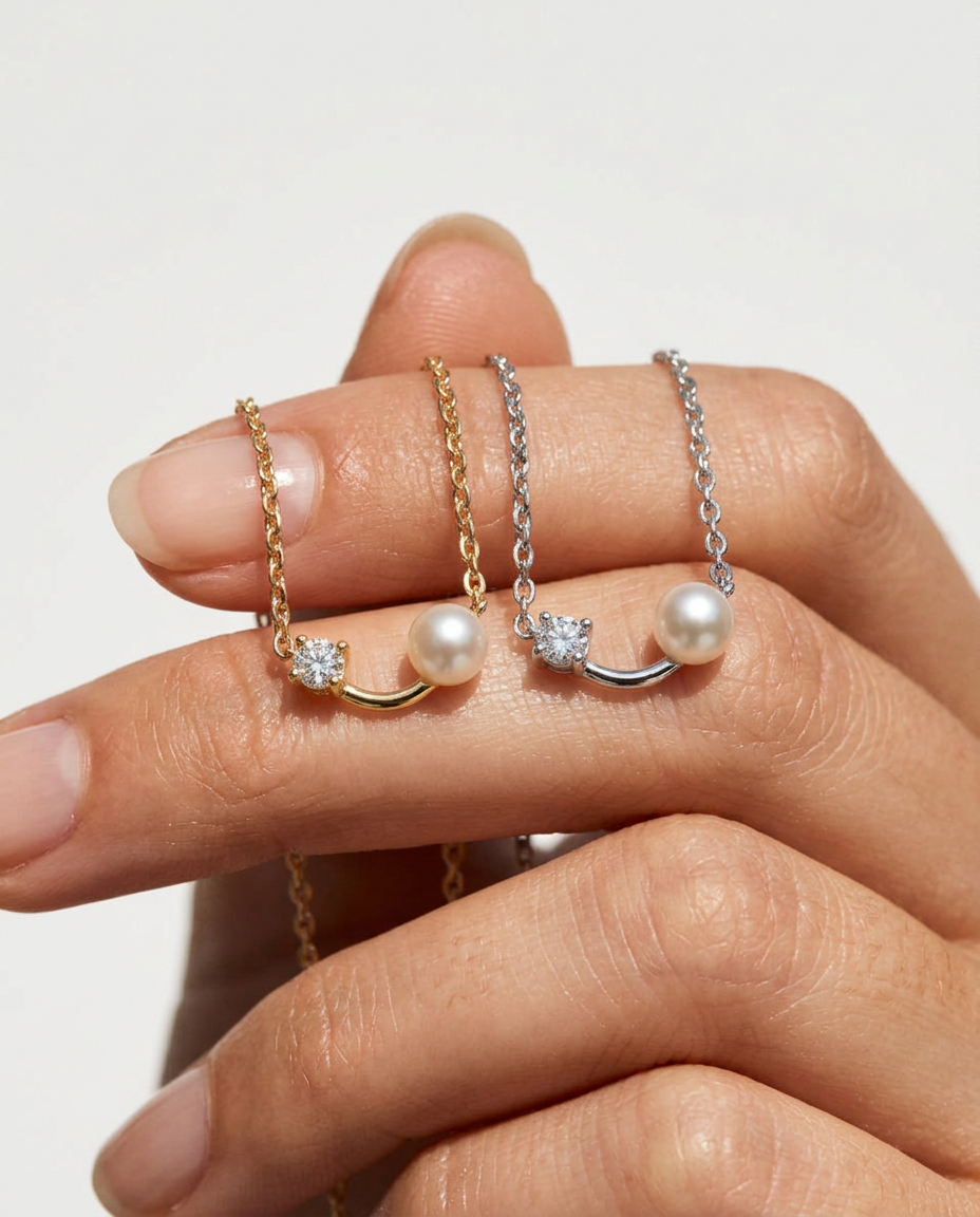 Pearl & Zirconia Accent Necklace