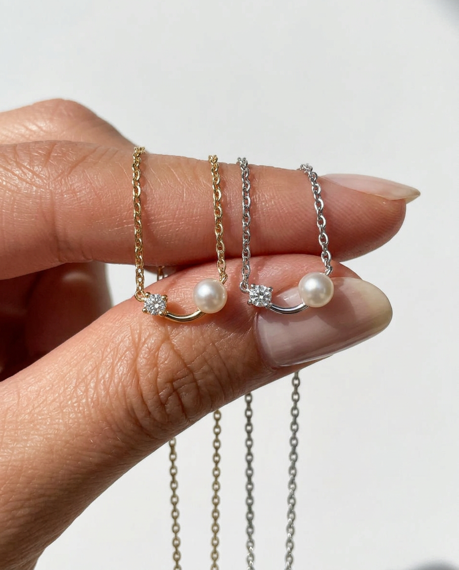 Pearl & Zirconia Accent Necklace
