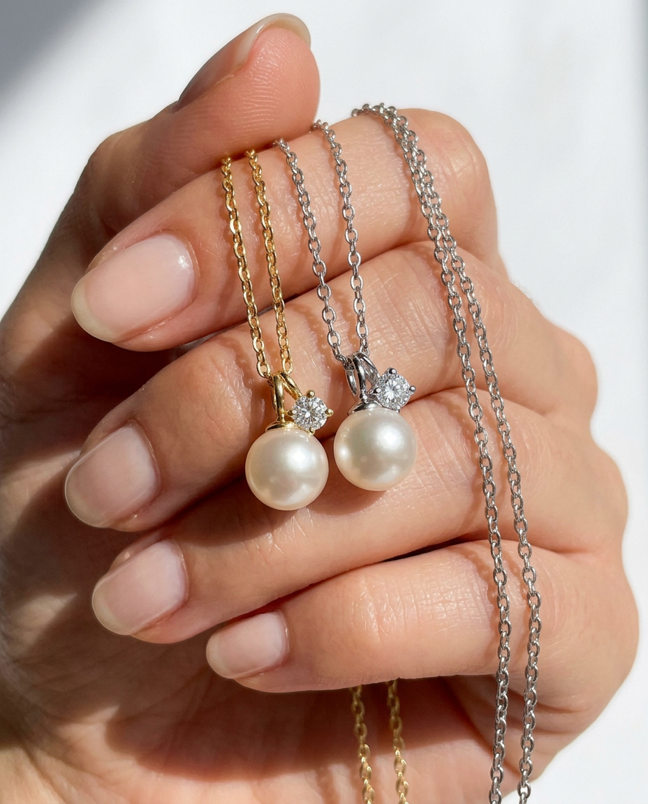 Pearl & Diamond Necklace