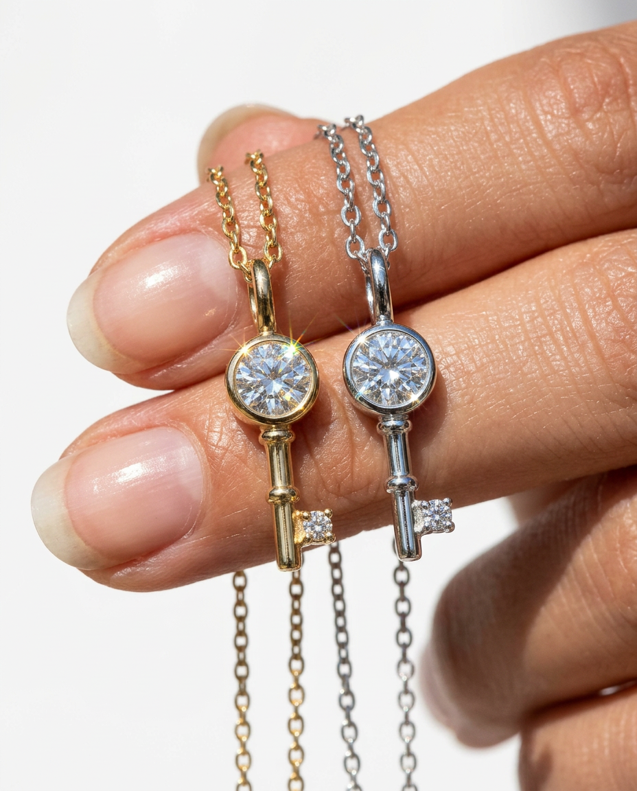 Diamond Key Pendant Necklace