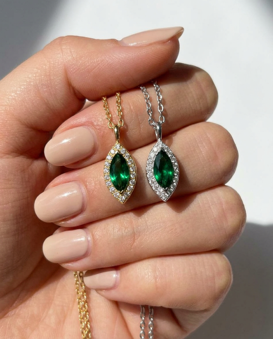 Emerald Marquise Necklace