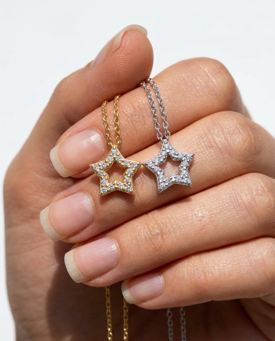 Pavé Star Pendant Necklace