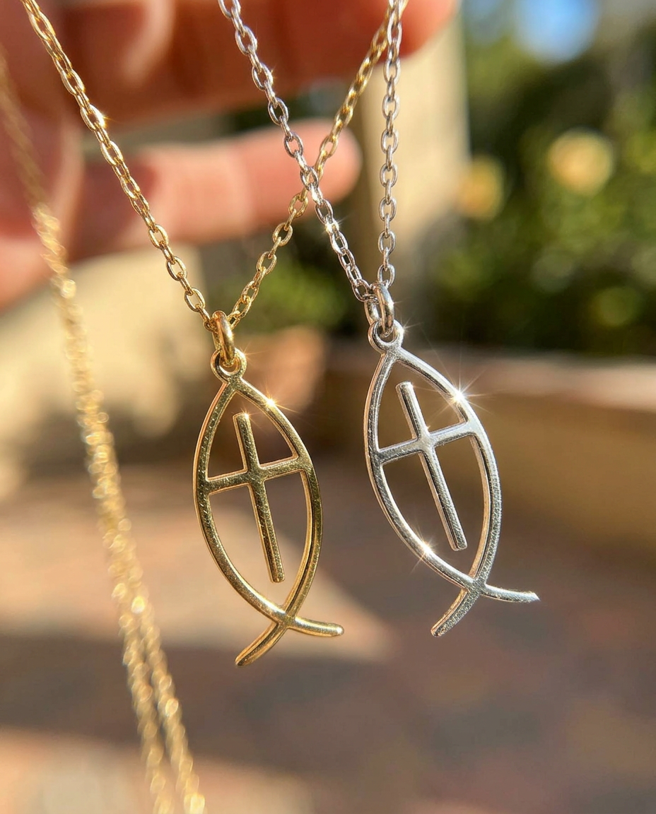 Pesce Cross Necklace