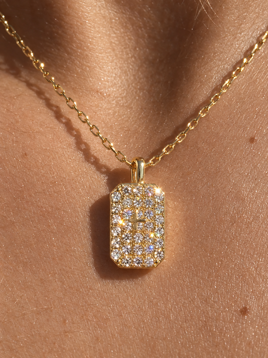 Pavé Tag Necklace