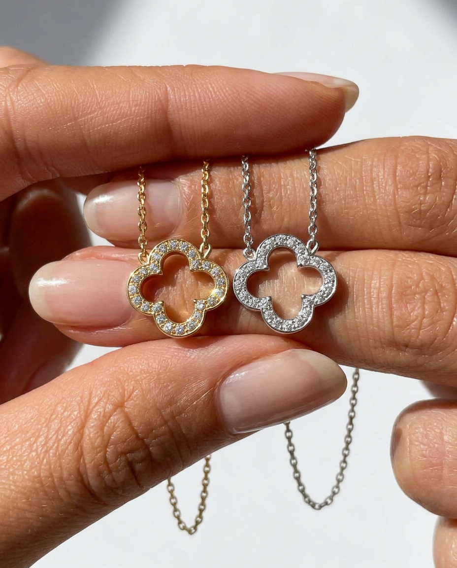 Pavé Clover Pendant Necklace