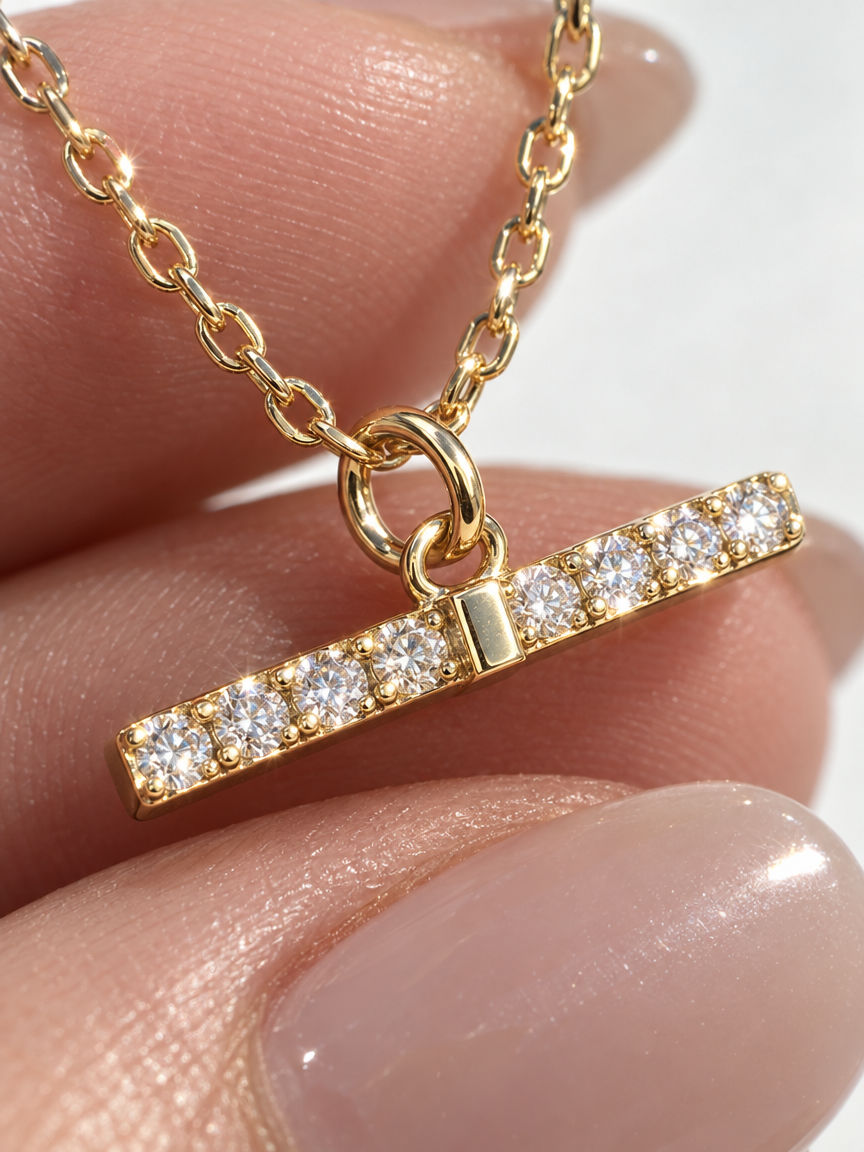 Pavé Bar Necklace