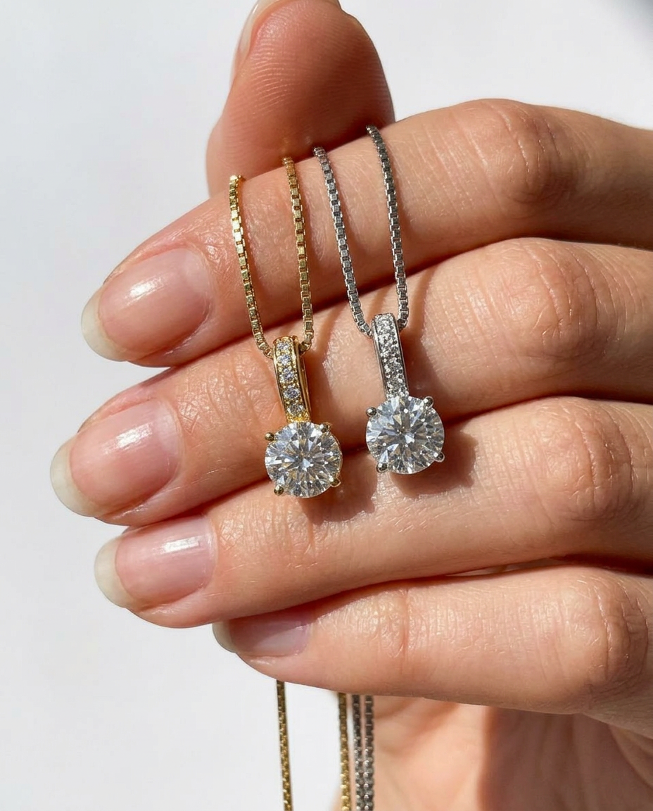 Solitaire Zircon Pendant Necklace