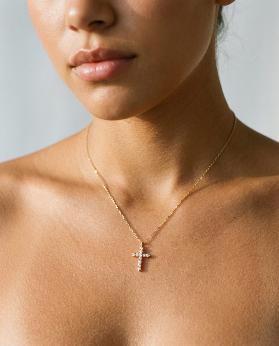 Everyday Pavé Cross Necklace