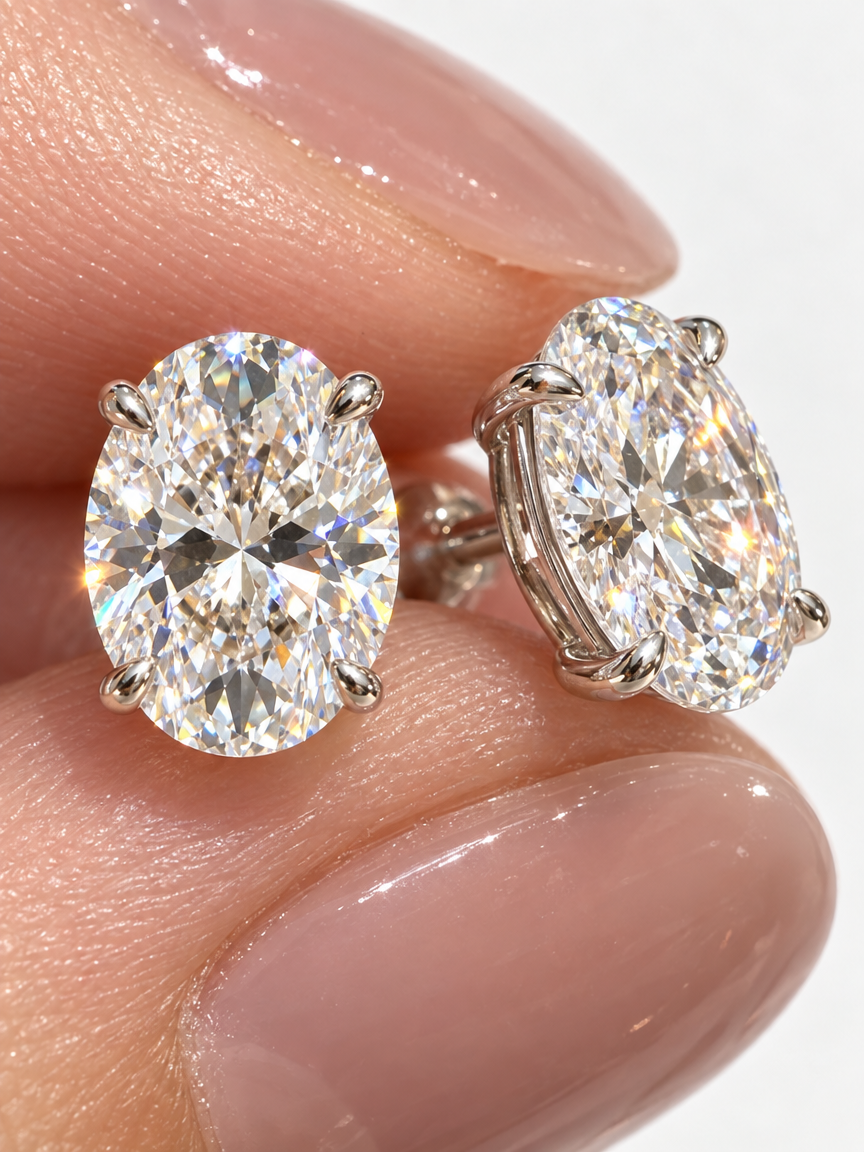 Classic Oval Solitaire Studs