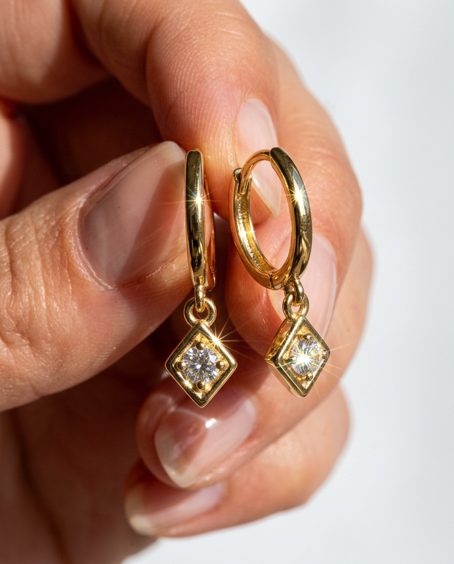 Rhombus Drop Earrings